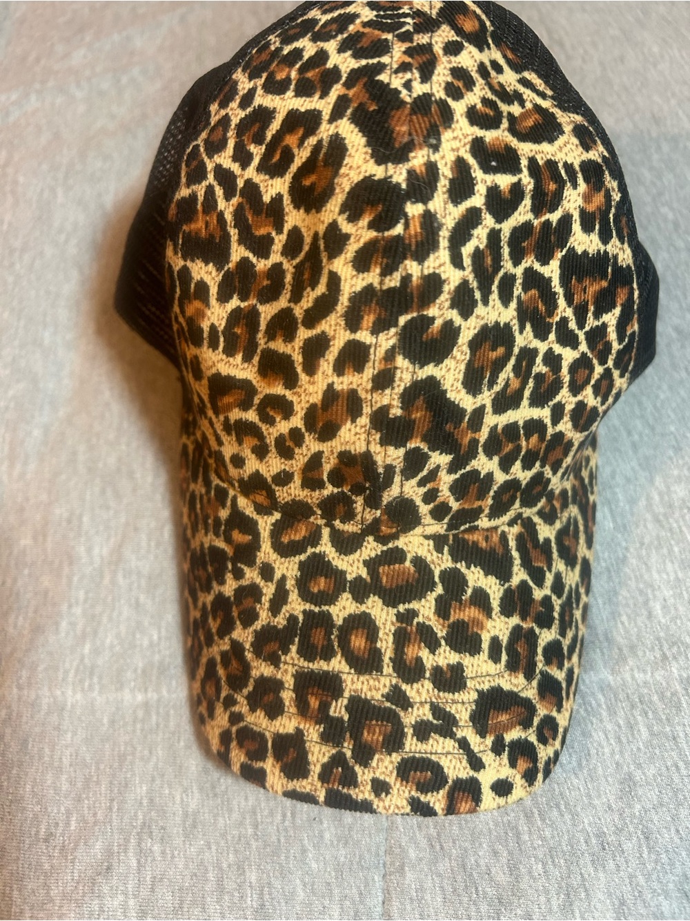 C.C Leopard Print Baseball Cap in Black and Brown